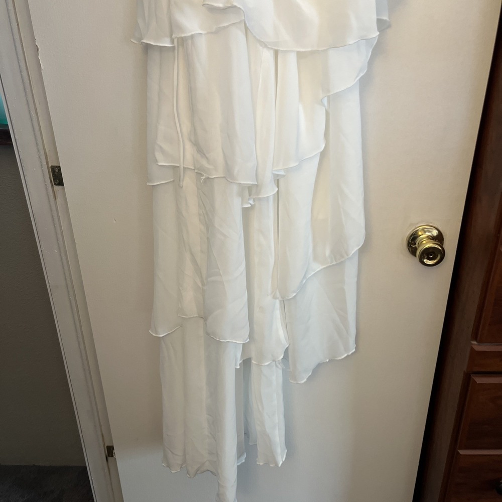 White Layered Ruffle Dress Size Large - Picture 5 of 9